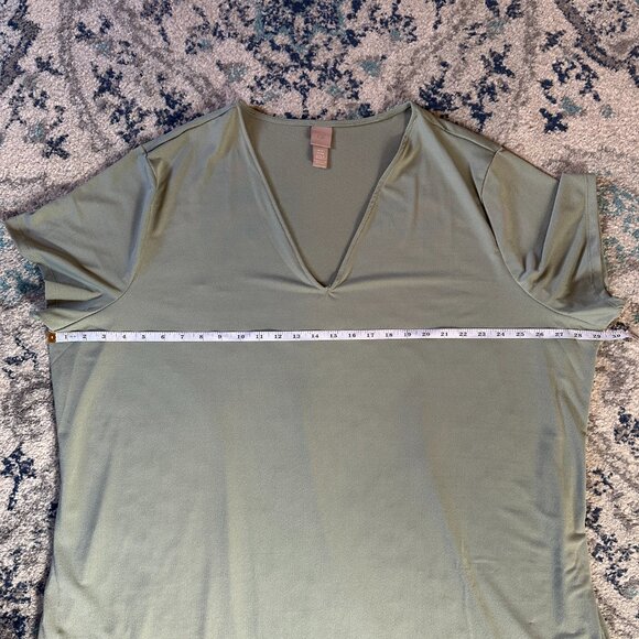 NWOT H&M short sleeved tunic in dusty Sage green women's plus size 3XL - Picture 6 of 9